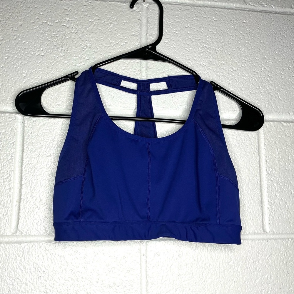 < Athleta Blue Racerback Sports Bra Size Small > - Picture 4 of 4